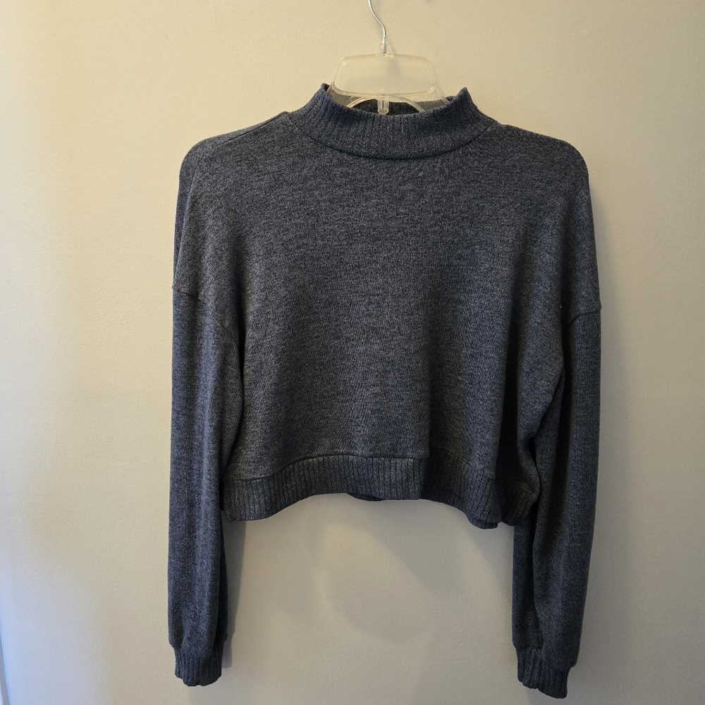 SO Blue Sweater Crop Top